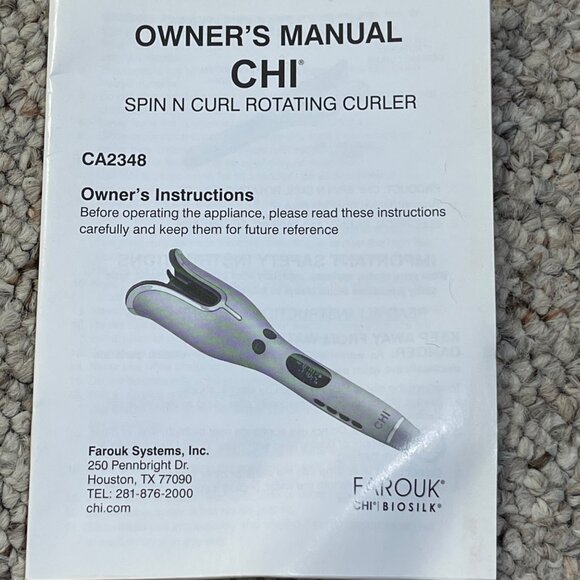 Chi (NEVER USED) Spin N Curl Rotating Curler Rose Gold NO BOX - Picture 5 of 7